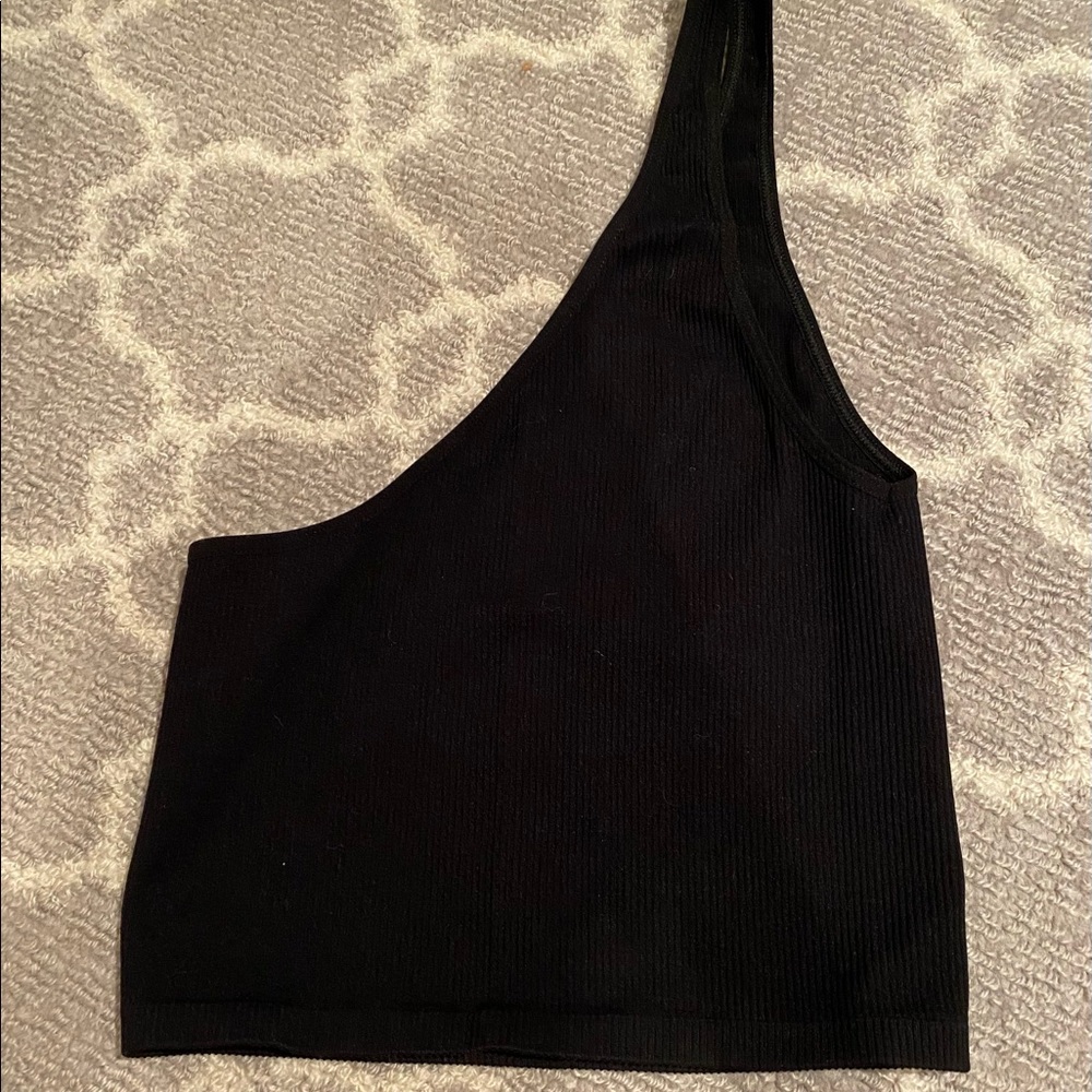 Black One Shoulder Shirt